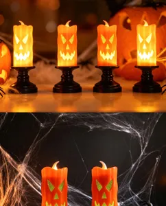 Halloween διακοσμητικό LED κολοκύθα κερί φως τρομακτικά στηρίγματα για διακόσμηση πάρτι.
