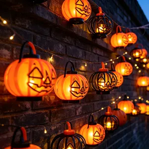 Halloween pumpkin string lights vintage LED decorative lights for party holiday home indoor decor