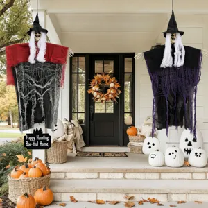 Halloween hanging witch skeleton props for outdoor porch and yard spooky party decoration