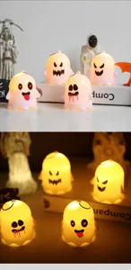 Veilleuses fantôme d'Halloween mignonnes bougies LED accessoires décoration fête.