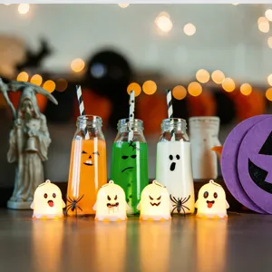 Halloween mignon fantôme LED veilleuse bougie électronique fête déco accessoires.