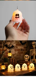Halloween mignon fantôme veilleuse LED bougie lumineuse lampe décoration fête accessoire