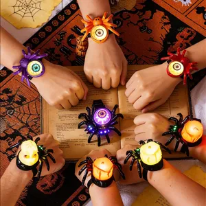 Halloween glowing spider watch children light up wristband party toy festive decoration