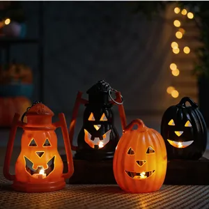 Halloween decorative LED pumpkin lamp electronic candle light ghost festival party props cozy lighting