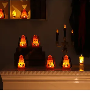 Halloween decoration pumpkin lights LED electronic candles glowing night light detail view