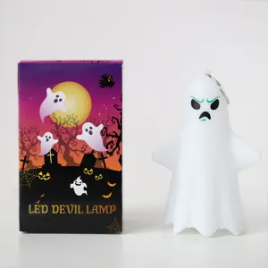 Llavero de luz nocturna fantasma LED de Halloween con caja para decoración de fiesta.