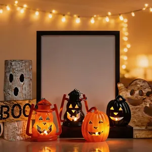 Halloween LED pumpkin night light festive decorative props set for party ambiance lighting illumination