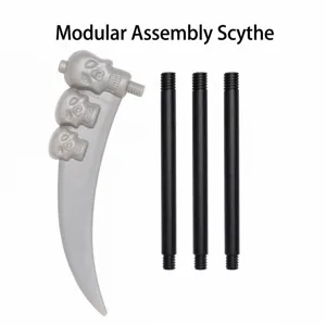 Halloween toy skull scythe detachable weapon costume prop for holiday party spooky decor