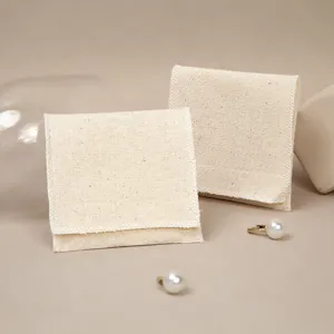 Bolsitas de Tela Minimalistas para Joyas Estilo Solapa Bolsa de Almacenamiento Pequeña Antipolvo Paquete de Regalo para Bisutería Organizador de Anillos