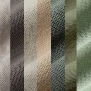 High quality cotton casual loose hoodie dress fabric color swatches with soft textures.