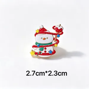 Χαριτωμένη καρφίτσα από κράμα χιονάνθρωπου Χριστουγέννων μεταλλικό σήμα ρούχων