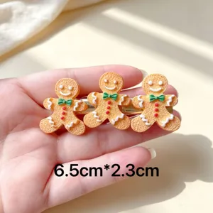 Pince à cheveux pain d'épices de Noël mignonne épingle côté accessoire coiffure 6.5cm
