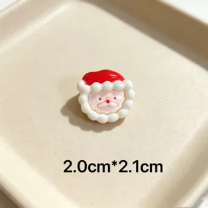 Cute Santa Claus resin brooch pin Christmas DIY decorative accessory close-up view