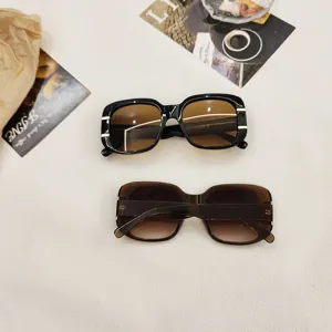 Stylish square sunglasses for men and women, trendy oversized UV protection sun eyewear.