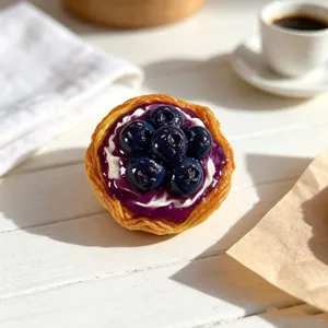 Süße 3D Simulation Blaubeere Croissant Torte Kühlschrankmagnet Dekoration Objekt