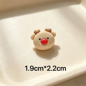 Cute cartoon Christmas reindeer brooch enamel pin badge for holiday decorative accessory