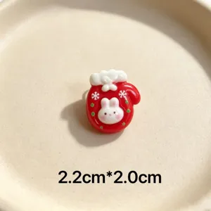 Christmas cute rabbit mitten brooch festive decorative accessory holiday pin badge cute gift