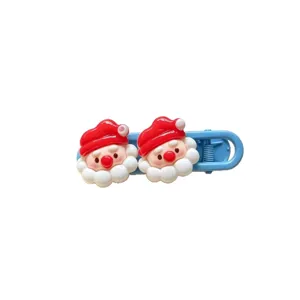 Cute Christmas Santa Claus hair clip for women and girls, sweet duckbill side hair accessory.