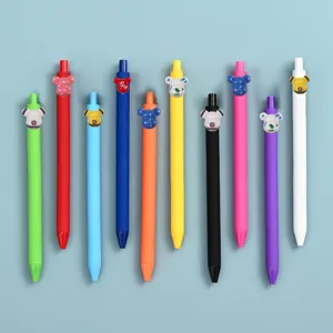 Set de bolígrafos de gel coloridos con adorables adornos de osos para la escuela y oficina.