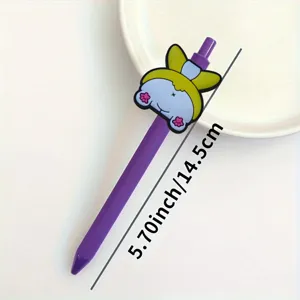 Stylo gel Shiba Inu mignon violet stylo à bille dessin animé papeterie école 14,5 cm