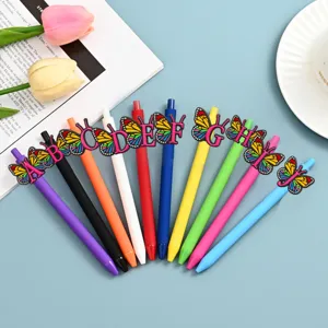 Penne gel colorate con lettere farfalla cancelleria scolastica per studenti carina
