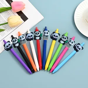 Süßer Panda Cartoon Gelschreiber Mehrfarbig Presse Kugelschreiber Schüler Schreiben Schreibwaren Bürobedarf