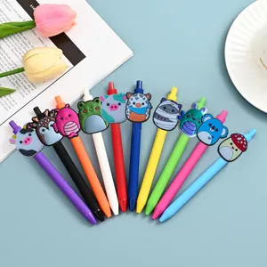 Stylo Gel Mignon Animal Dessin Animé Patch Silicone Coloré Étudiant Écriture Bureau Signe Stylo Kawaii Papeterie