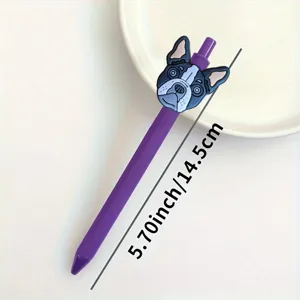 Purple French bulldog gel pen cute cartoon animal student writing stationery gift tool
