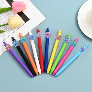 Buntes Gelstift Set Harz Lotusblume Patch Press-Typ Glattes Schreiben Büro Schule Schreibwaren Schreibbedarf