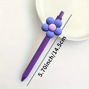 Cute purple floral gel pen student stationery lovely 3D flower writing pen 14.5cm school supply