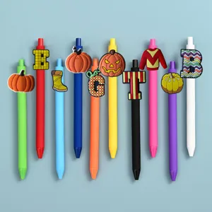 Thanksgiving themed cute gel pens set with colorful cartoon charms for kids gifts 9 pieces