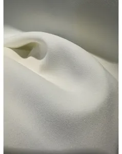 White acetate silk fabric detail, smooth texture, elegant drape, premium shirt material.