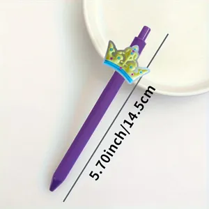 Lila Gelstift mit niedlicher Krone für Schüler Schreiben Schreibwaren Geschenk 14.5cm
