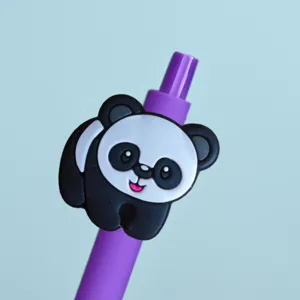 Süßer Cartoon Panda Detail Gelschreiber lila Körper Schüler Schreibware Kugelschreiber