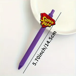 Lila Gelstift mit Cartoon-Aufkleber Design, süßes Büro Schule Schreibwaren Zubehör Produkt.