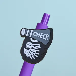 Bolígrafo de gel bonito serie Cheer con parche de PVC, artículo de escritura ideal para la oficina.