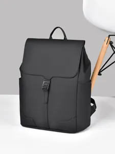 Men casual backpack large capacity business commuter laptop backpack waterproof black bookbag