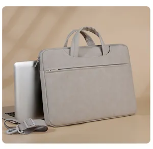 Borsa per laptop da 15.6 pollici grande capacità stile business vista di dettaglio.