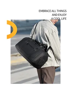 Multifunctional gym duffel bag for sports and outdoor travel with large capacity and shoes pocket.
