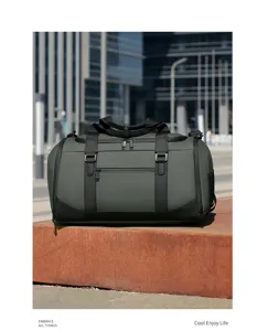 Detailed view of the multi-functional sports fitness bag with independent shoe compartment.