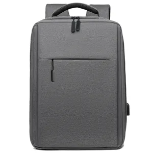 Men business laptop backpack large capacity casual travel school bag gray waterproof design