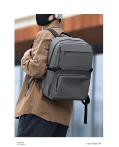 Mochila de negocios para hombre gran capacidad impermeable bolsa de ordenador para viaje.