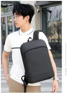 Mochila para portátil delgada y minimalista para hombre, mochila casual de negocios.