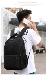Casual large capacity canvas backpack for daily commute and outdoor school travel usage.