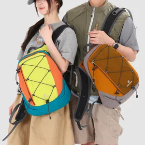 Mochila ligera de senderismo deporte exterior, mochila informal colorblock portátil.