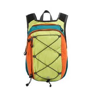 Mochila deportiva al aire libre colorblock ligera para senderismo, ciclismo y viajes.
