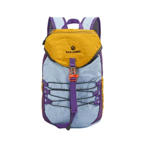 Colorful outdoor hiking backpack, lightweight nylon daypack for camping, travel and sports.