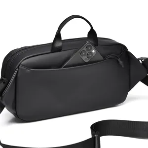 Mens tactical chest bag casual waterproof sling backpack with handle and phone pocket main view