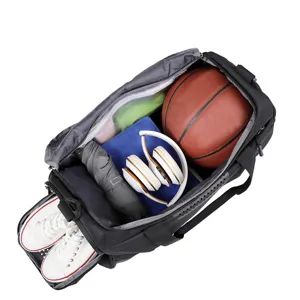 Large capacity gym bag with separate shoe compartment, multi-functional travel sports duffel bag.