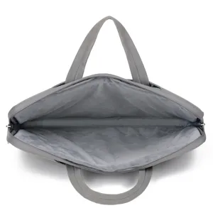 Borsa per laptop grigia 15.6 pollici valigetta business borsa morbida fodera vista principale